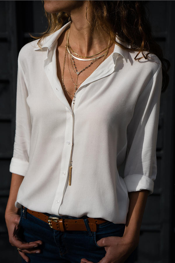 Breezy | Women's Button-Down Collared Long Sleeve Blouse