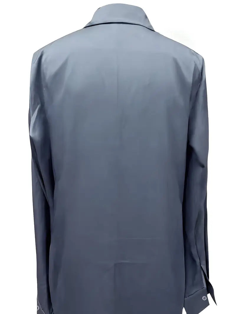 Eva™ | Premium V-Neck Satin Blouse
