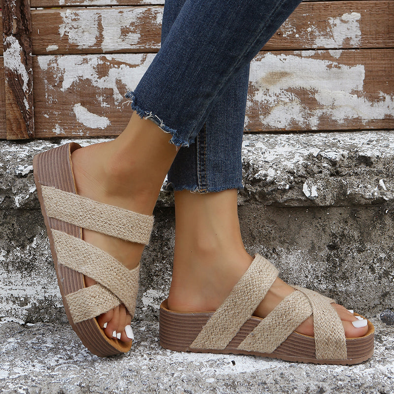 Livia | Women's Sandals – Woven Open Toe Sandals Comfortable Casual Shoes