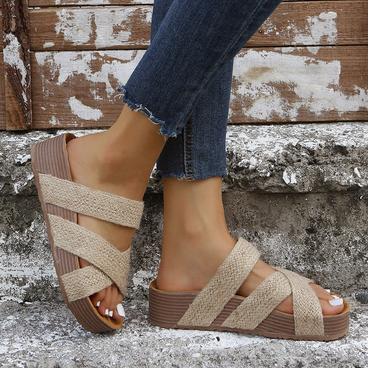 Livia | Women's Sandals – Woven Open Toe Sandals Comfortable Casual Shoes