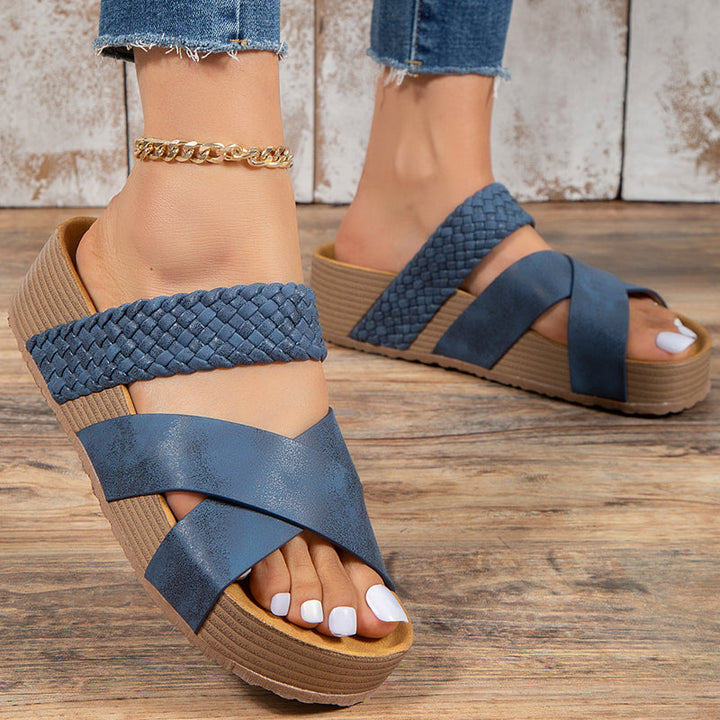 Livia | Women's Sandals – Woven Open Toe Sandals Comfortable Casual Shoes