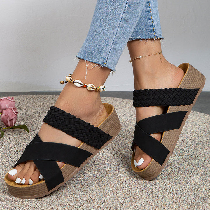 Livia | Women's Sandals – Woven Open Toe Sandals Comfortable Casual Shoes