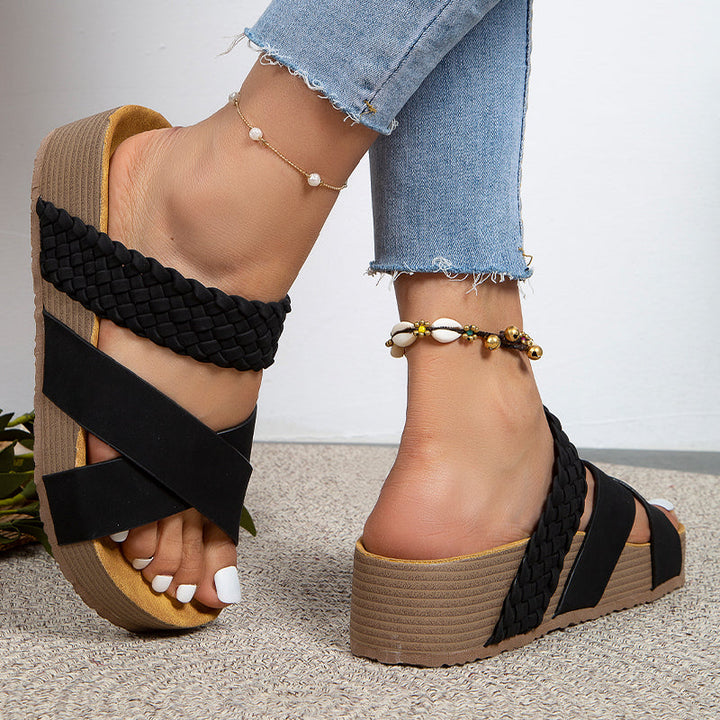 Livia | Women's Sandals – Woven Open Toe Sandals Comfortable Casual Shoes