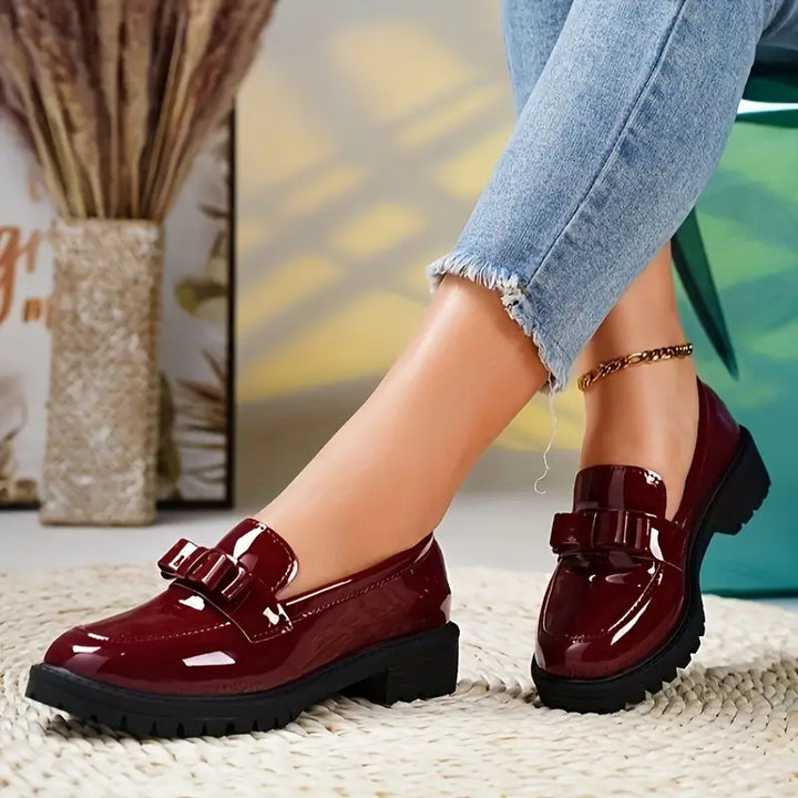 Amara | Women's Loafers – Chunky Platform Leather Shoes Slip-On Casual