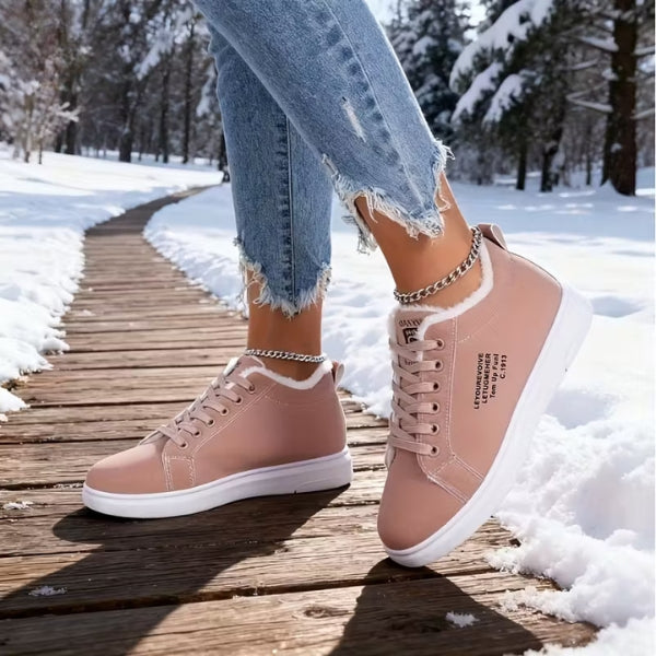 Arlena – Winter Lace-Up Sneakers with Fleece Lining