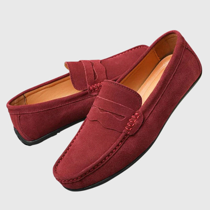 CATHY – SUEDE PENNY LOAFERS