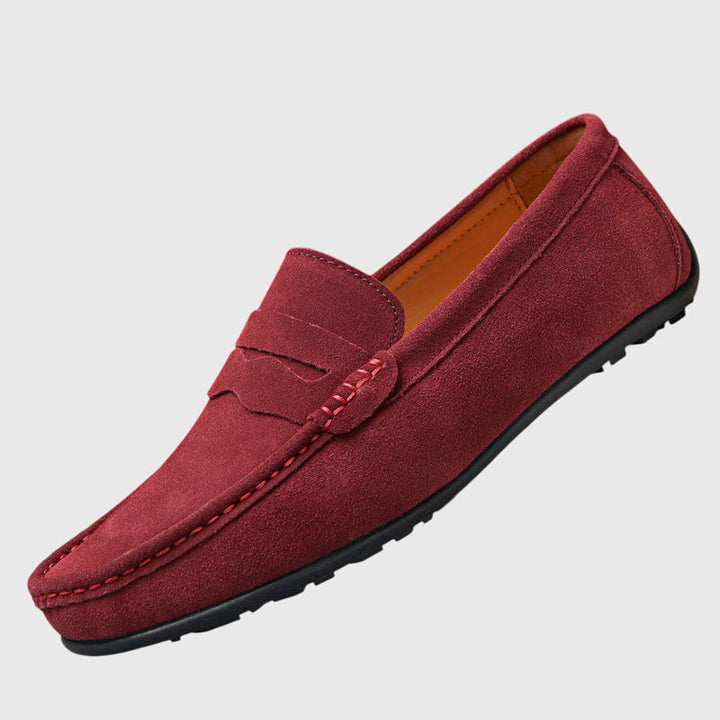 CATHY – SUEDE PENNY LOAFERS