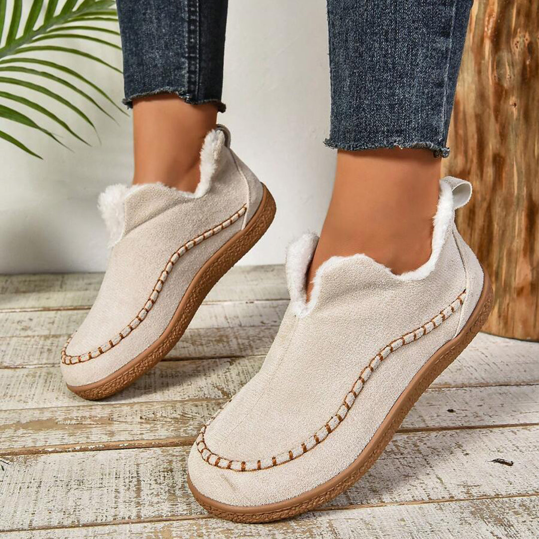 Sab™ | Warm Fur Lined Slip-On Ankle Boots with Anti-slip Thick Sole