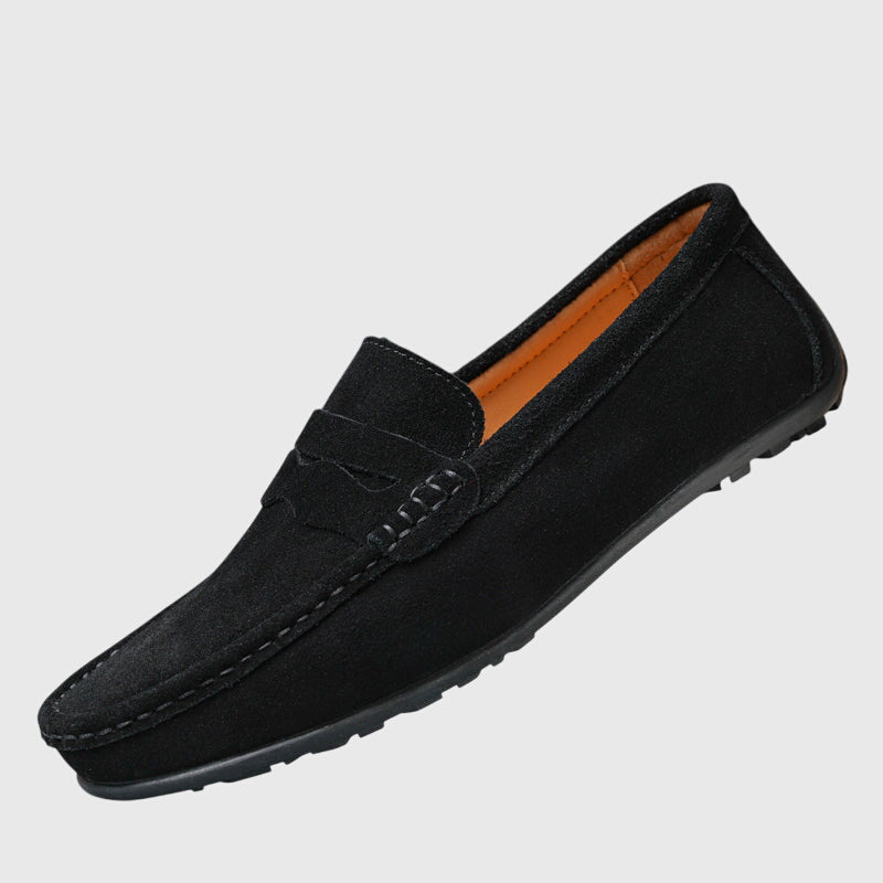 CATHY – SUEDE PENNY LOAFERS