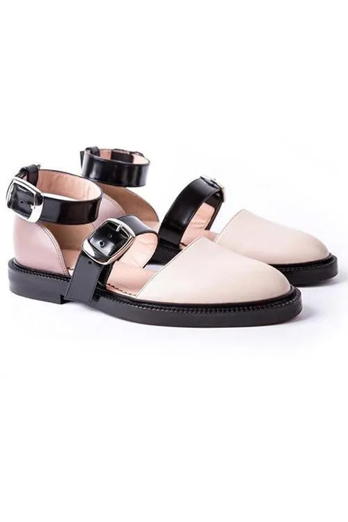 Amara | Women's Sandals – Color Block Buckle Sandals Flat Open Toe Shoes
