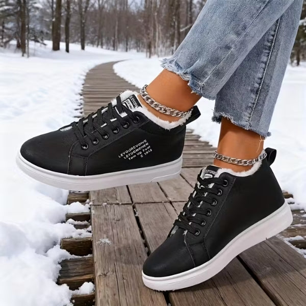 Arlena – Winter Lace-Up Sneakers with Fleece Lining