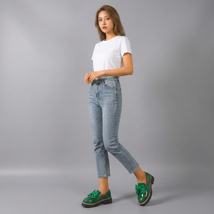 Bowknot Retro Thick-Soled Shoes
