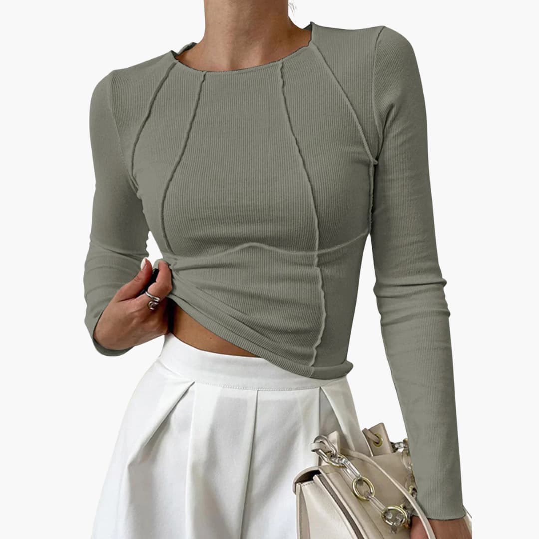 Penny™ | Sculpted Seam Long Sleeve Top