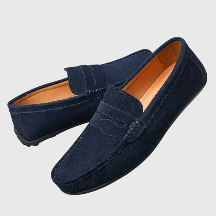 CATHY – SUEDE PENNY LOAFERS
