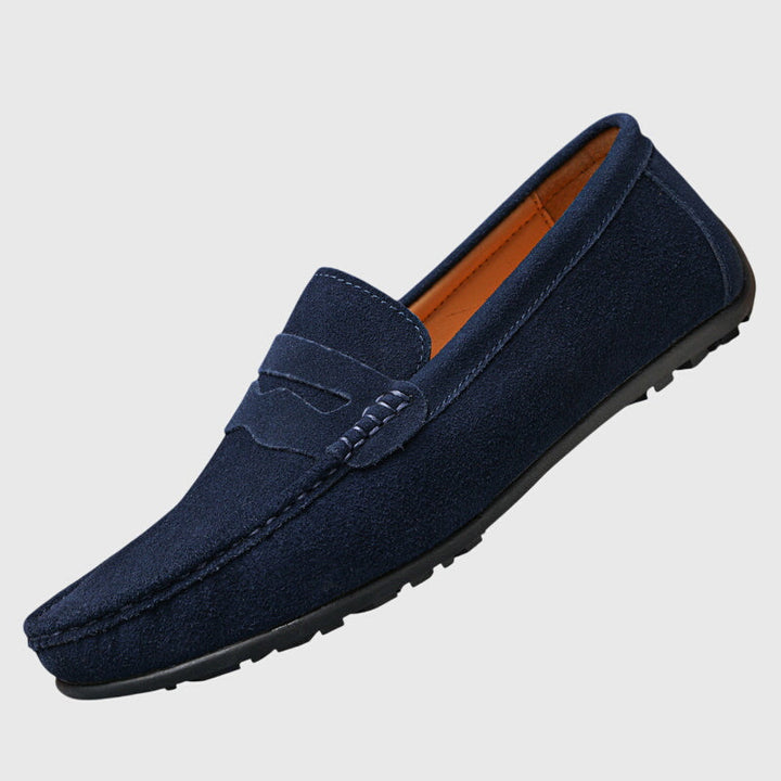 CATHY – SUEDE PENNY LOAFERS