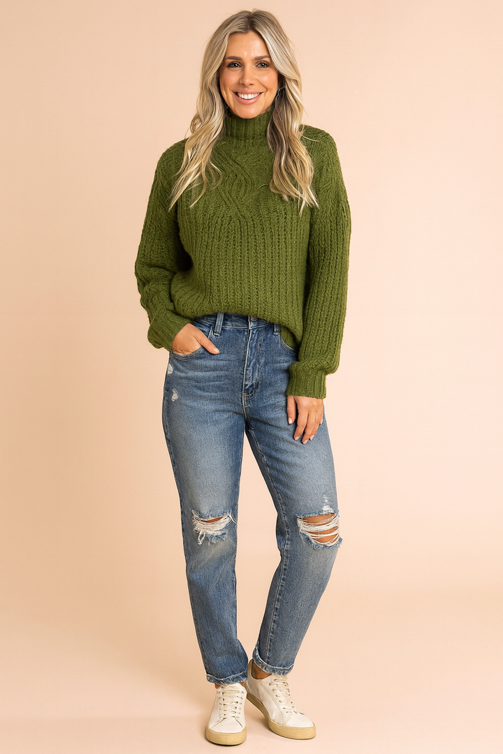 Alicja | Cable-knit turtleneck sweater