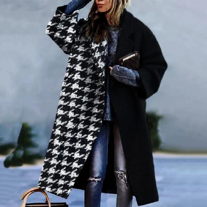 Aya | Long women's coat with stylish designer patterns