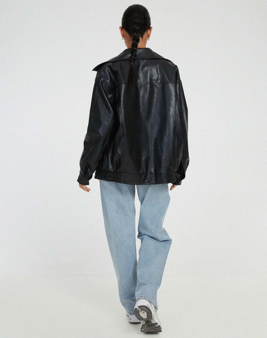 Sophia | Oversized PU Leather Jacket for Women – Fashionable Look, High-Quality Faux Leather