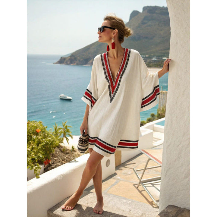 Bohemian Embroidered Kaftan Dress | Women's Summer Dress