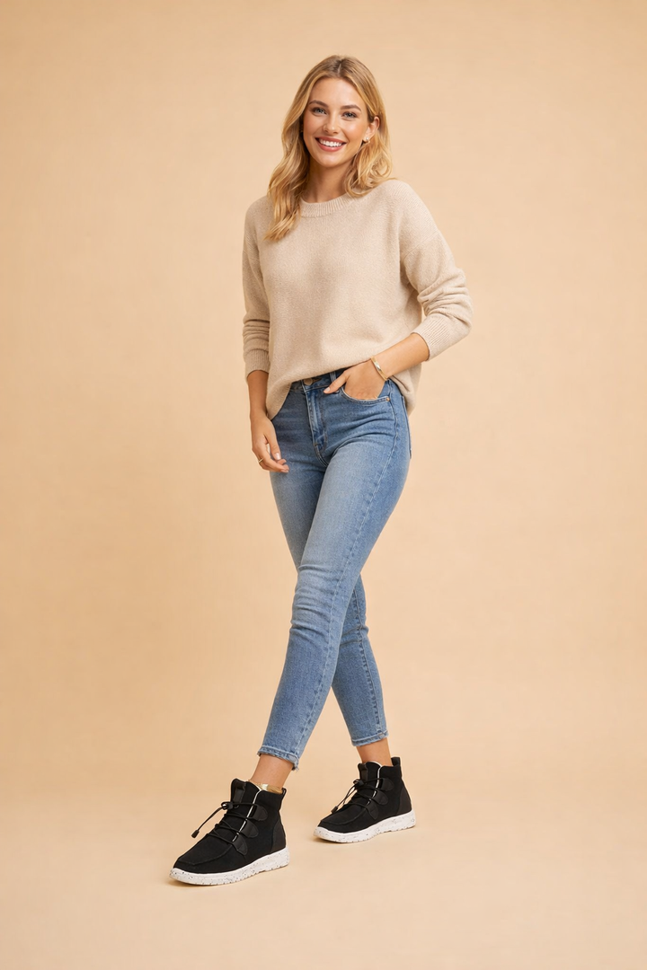 Magda | Women’s Cozy Fleece-Lined Sneaker Boots with Comfortable Rubber Sole