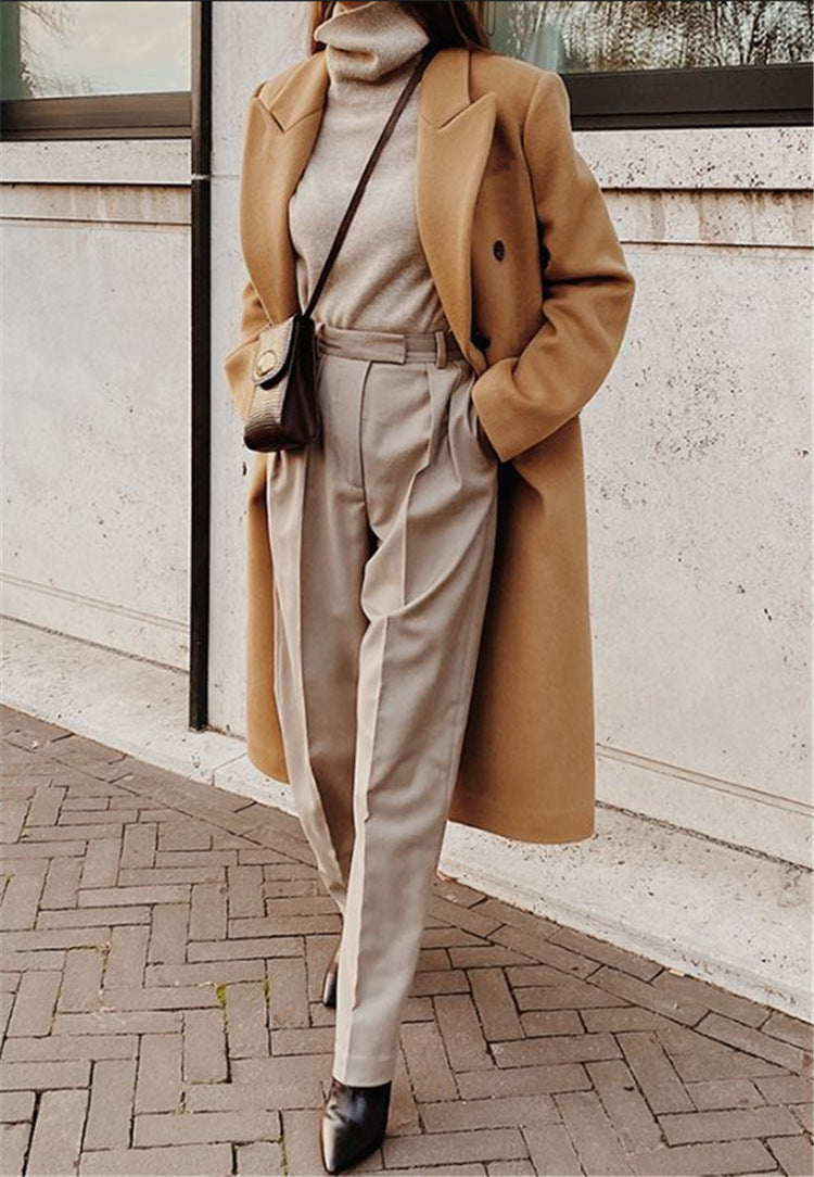 Hain | Women's Double-Breasted Long Trench Coat | Winter