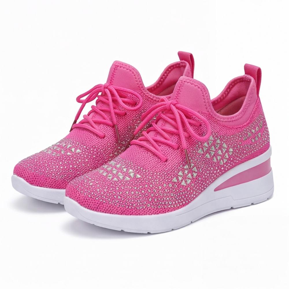 Stellara™ – Rhinestone Wedge Sneakers for Women