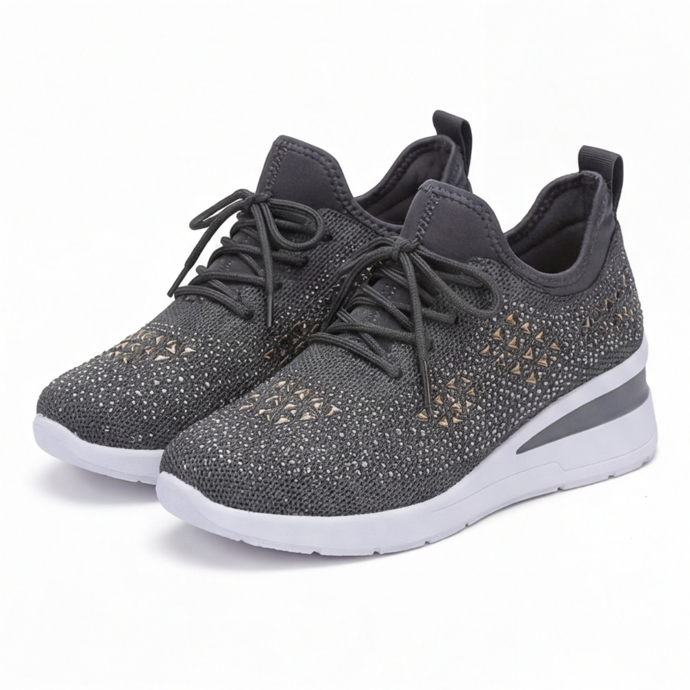 Stellara™ – Rhinestone Wedge Sneakers for Women