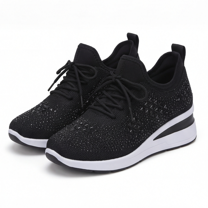 Stellara™ – Rhinestone Wedge Sneakers for Women