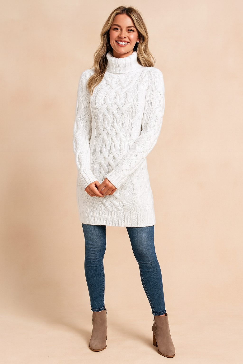 Karolina | Cable-knit turtleneck sweater