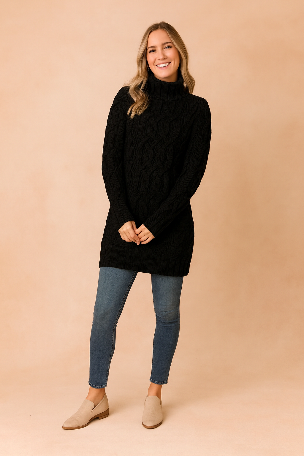 Karolina | Cable-knit turtleneck sweater