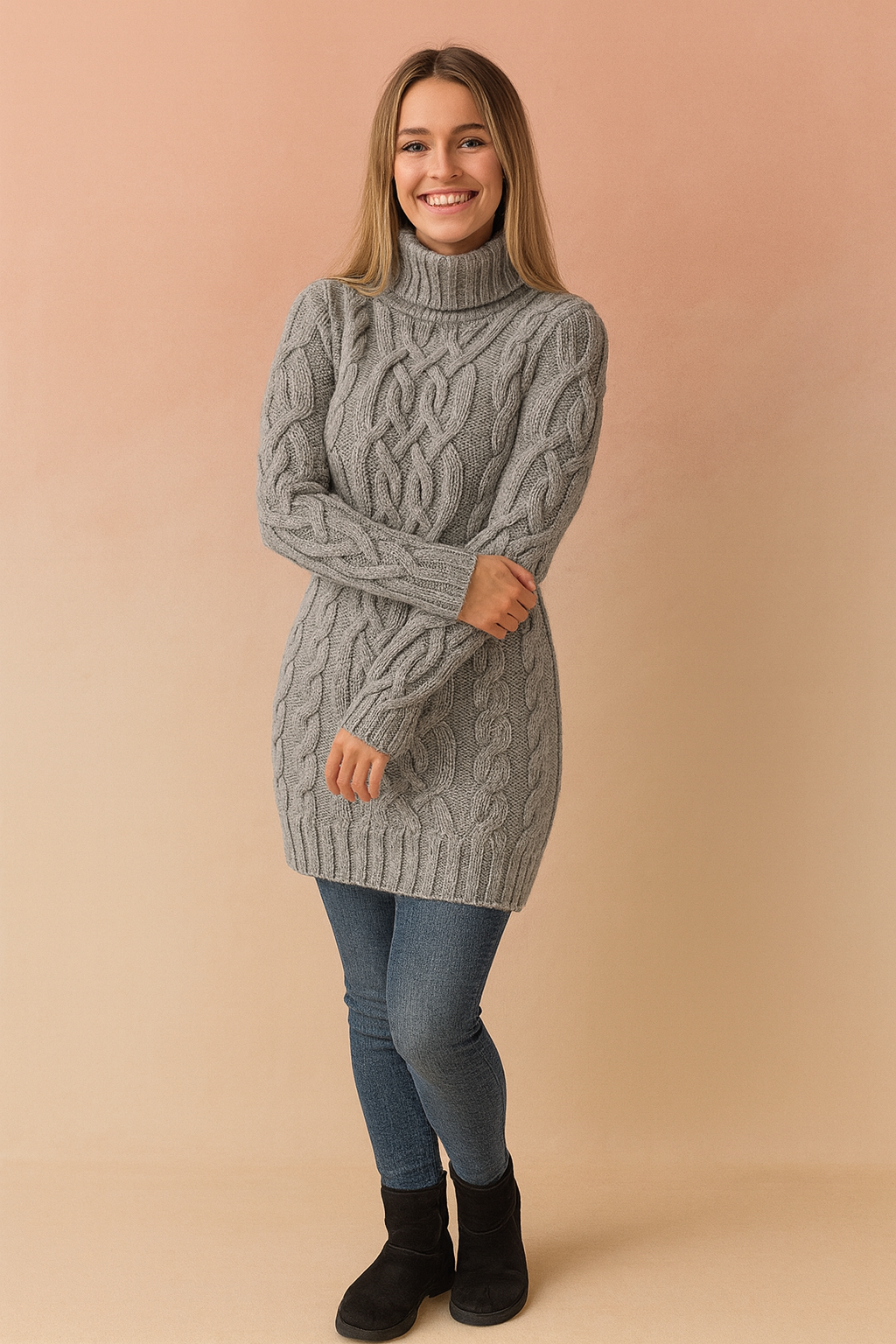 Karolina | Cable-knit turtleneck sweater
