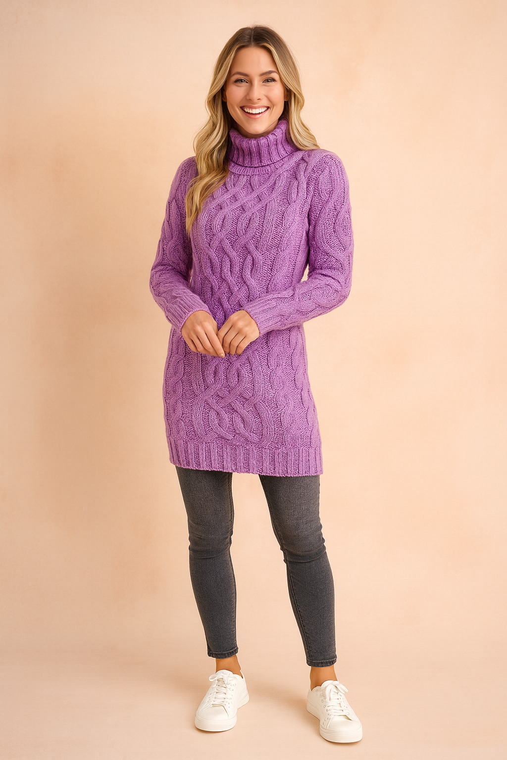 Karolina | Cable-knit turtleneck sweater