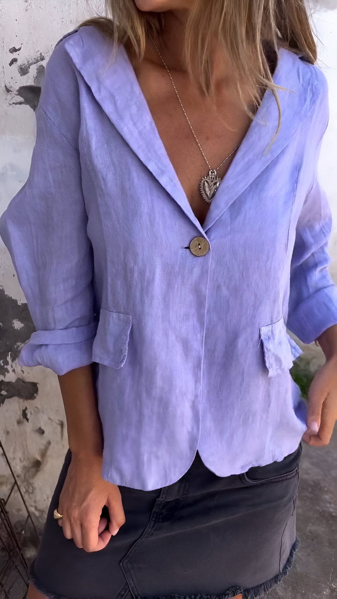 Kessie | Minimalist Blazer for Women, Lightweight Cotton-Linen