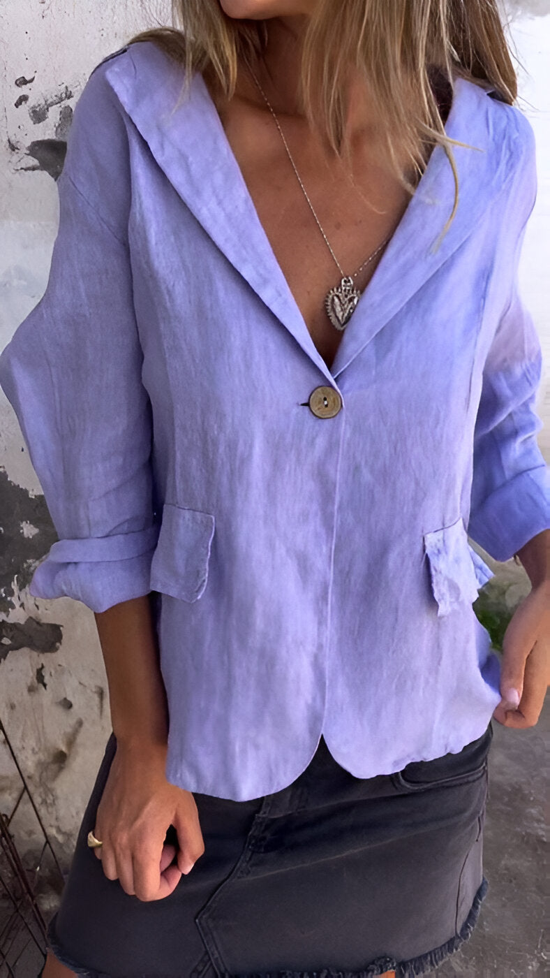 Kessie | Minimalist Blazer for Women, Lightweight Cotton-Linen