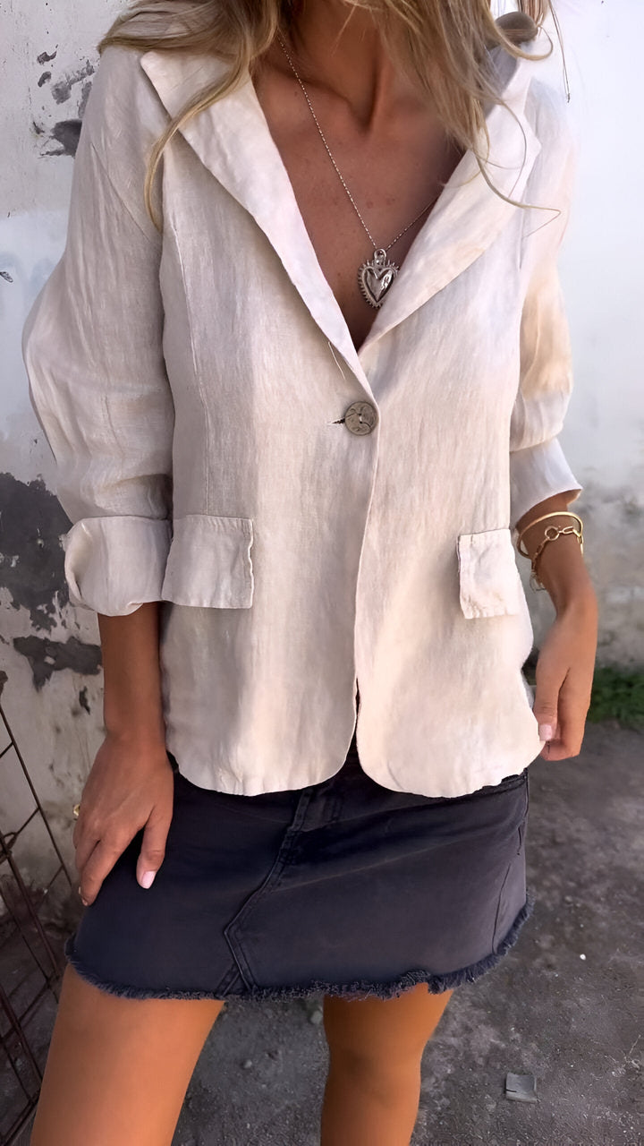 Kessie | Minimalist Blazer for Women, Lightweight Cotton-Linen
