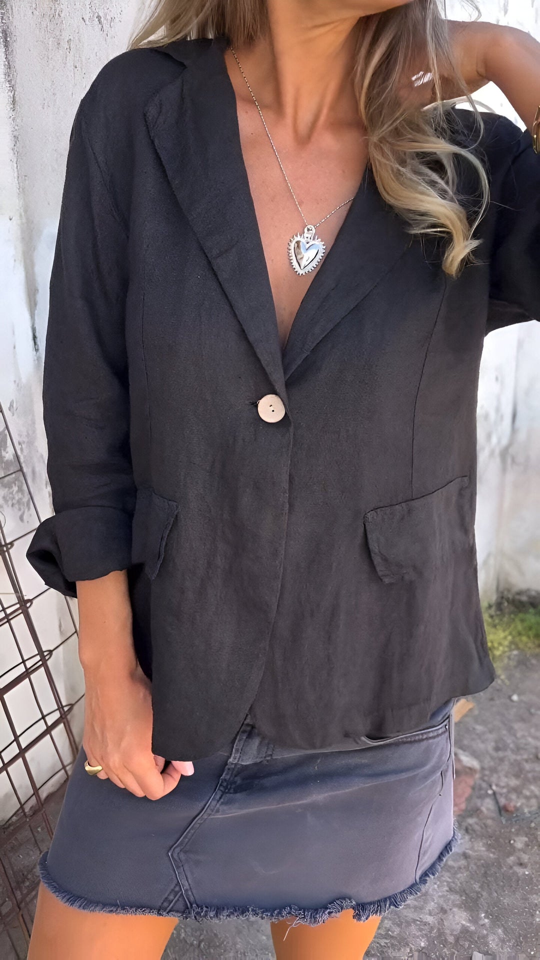 Kessie | Minimalist Blazer for Women, Lightweight Cotton-Linen