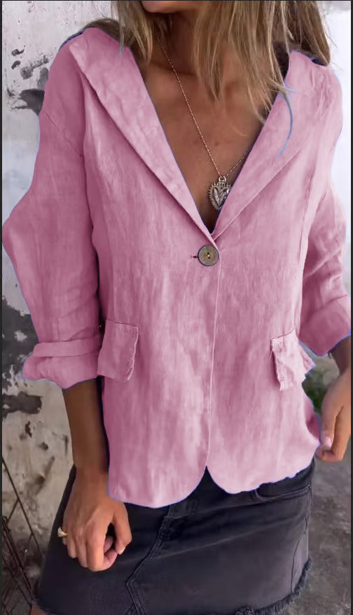 Kessie | Minimalist Blazer for Women, Lightweight Cotton-Linen