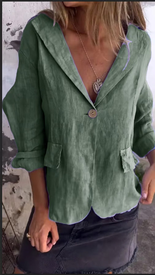 Kessie | Minimalist Blazer for Women, Lightweight Cotton-Linen