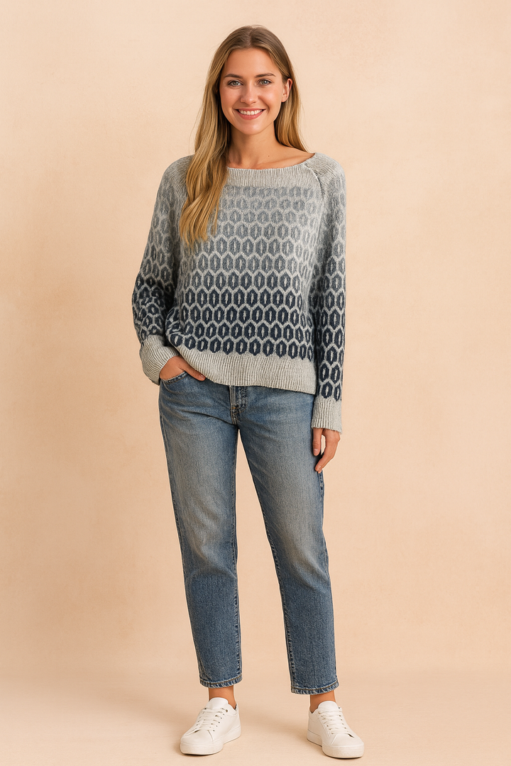 Lidia | Sweater with a geometric ombre pattern