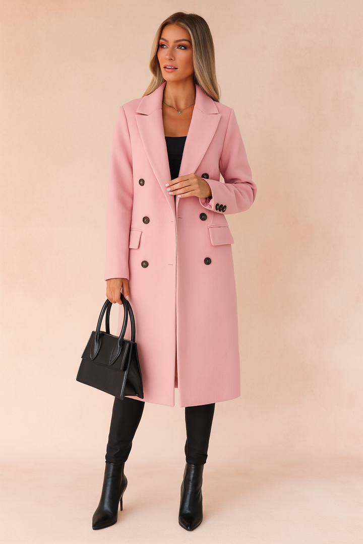 Madison | Tailored Double-Breasted Longline Women’s Blazer Coat