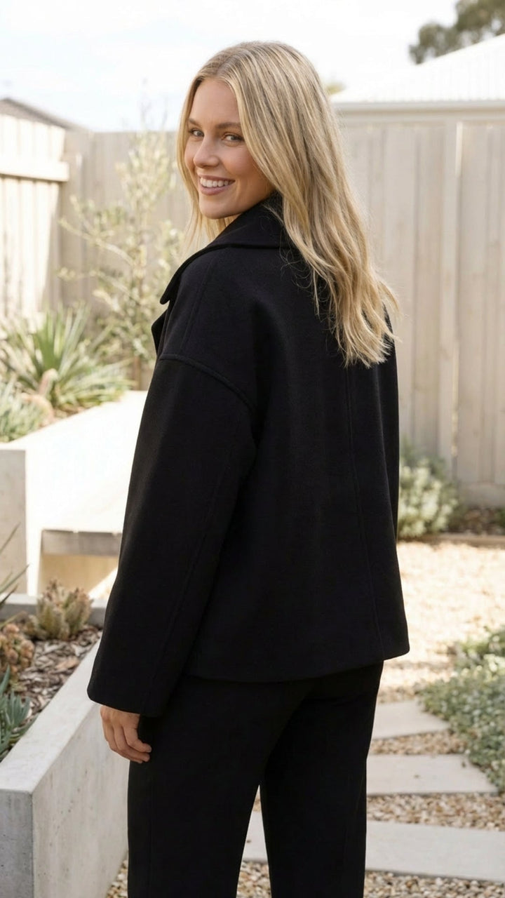 Women's Autumn Double-Breasted Cropped Jacket