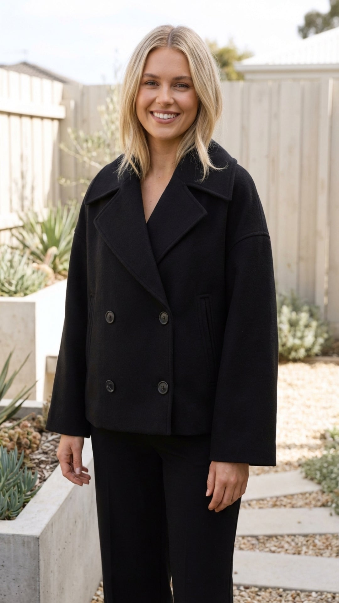 Women's Autumn Double-Breasted Cropped Jacket