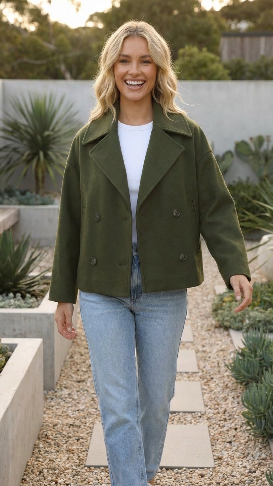 Women's Autumn Double-Breasted Cropped Jacket