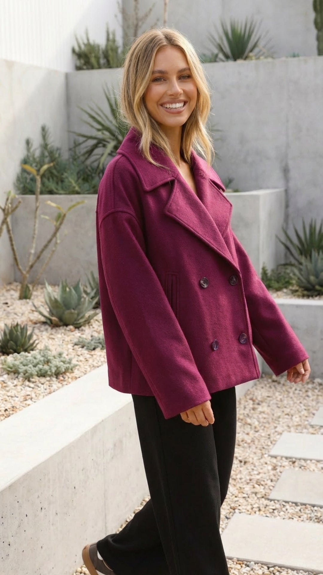 Women's Autumn Double-Breasted Cropped Jacket