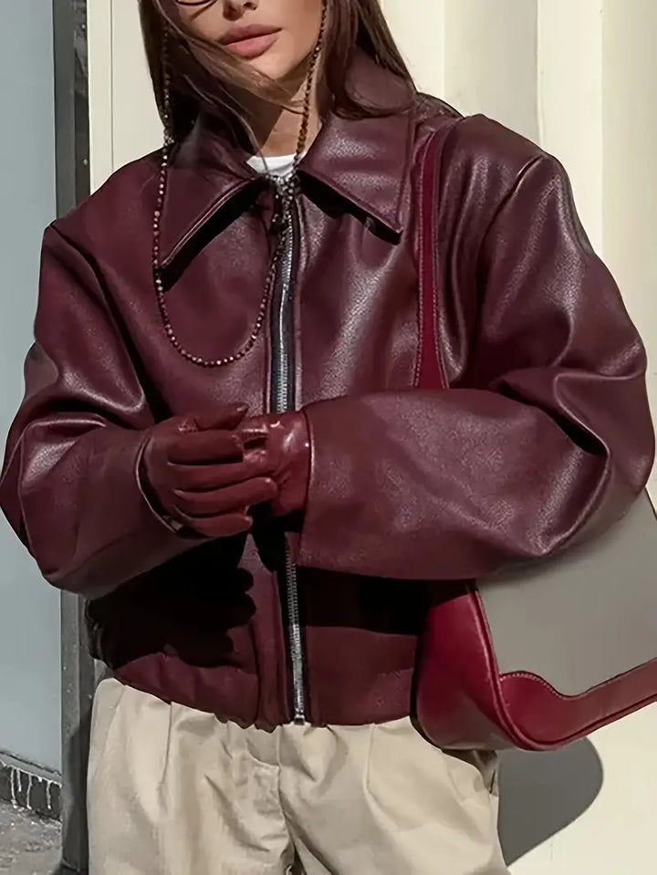 Karen | Women's Relaxed Fit Zip-Up Bomber Jacket