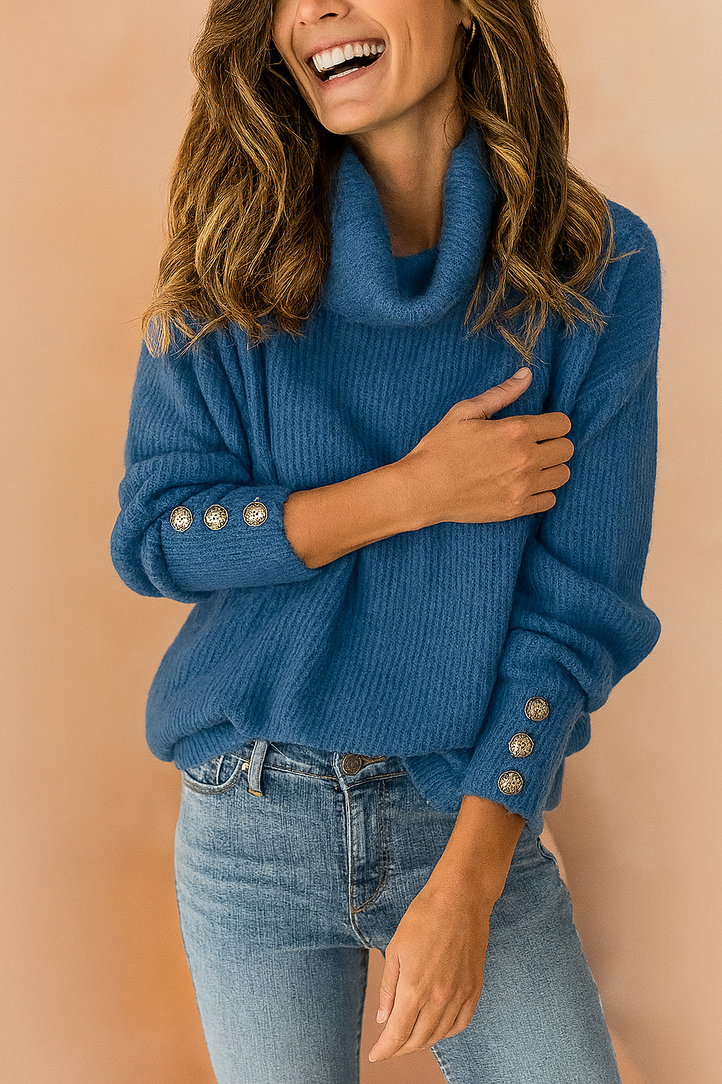 Milena | Turtleneck sweater with decorative buttons