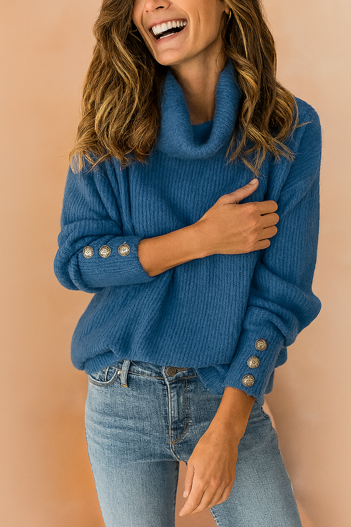 Milena | Turtleneck sweater with decorative buttons