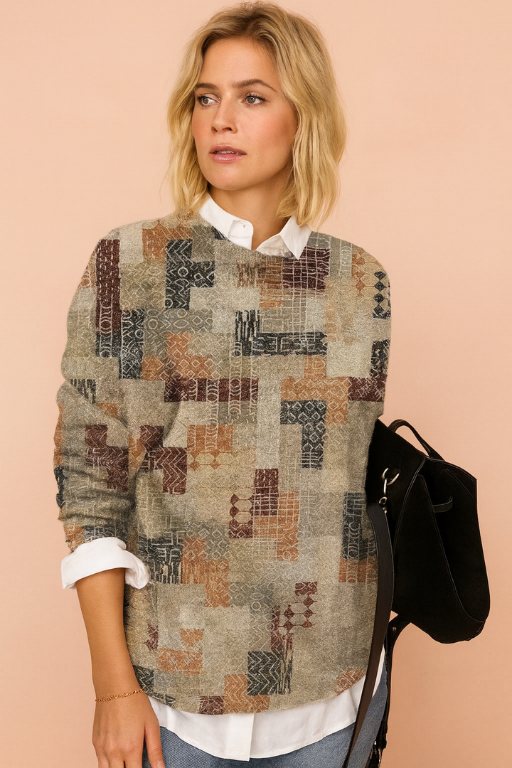 Nadia | Artistic Print Sweater