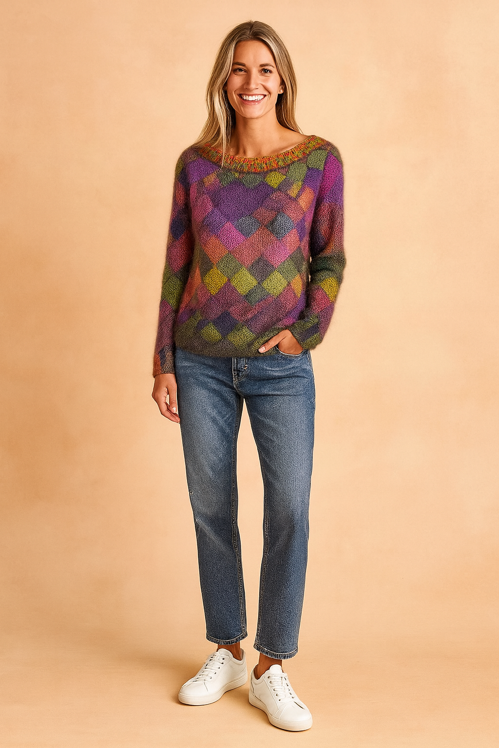Nina | Colorful checkered sweater