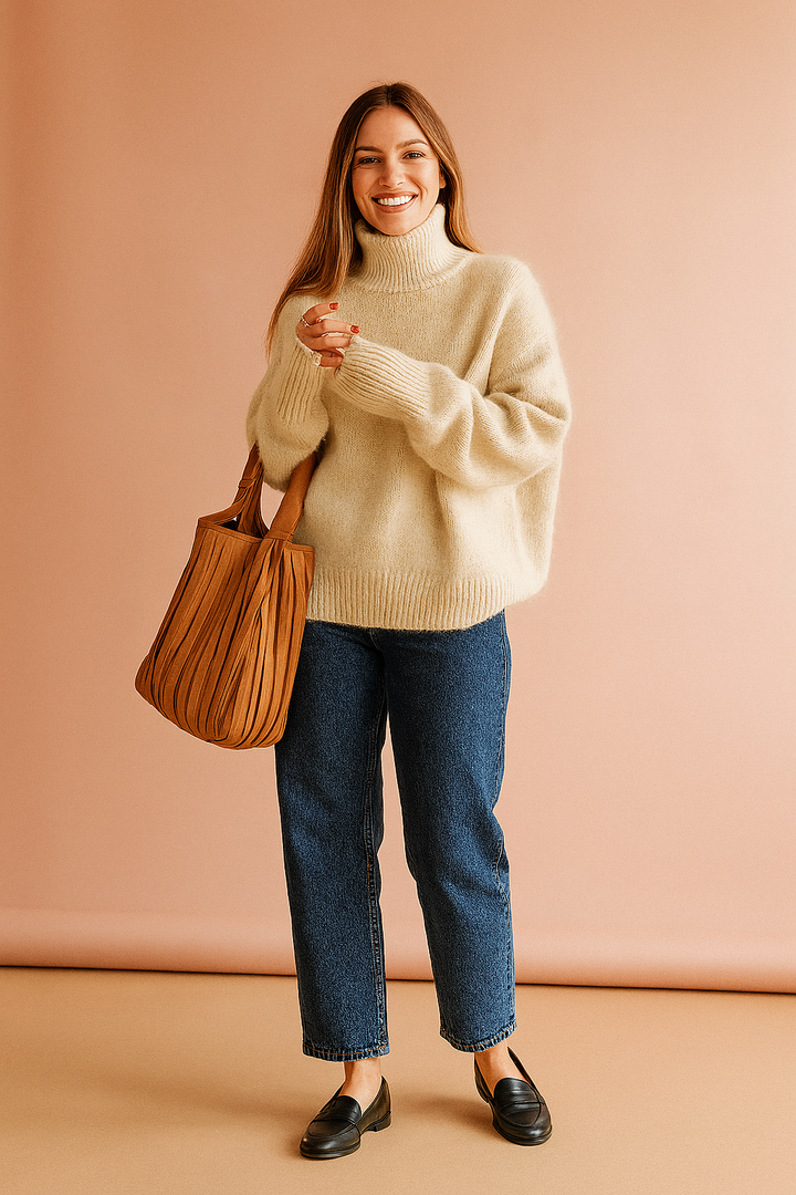 Nina | Oversized turtleneck sweater with long sleeves